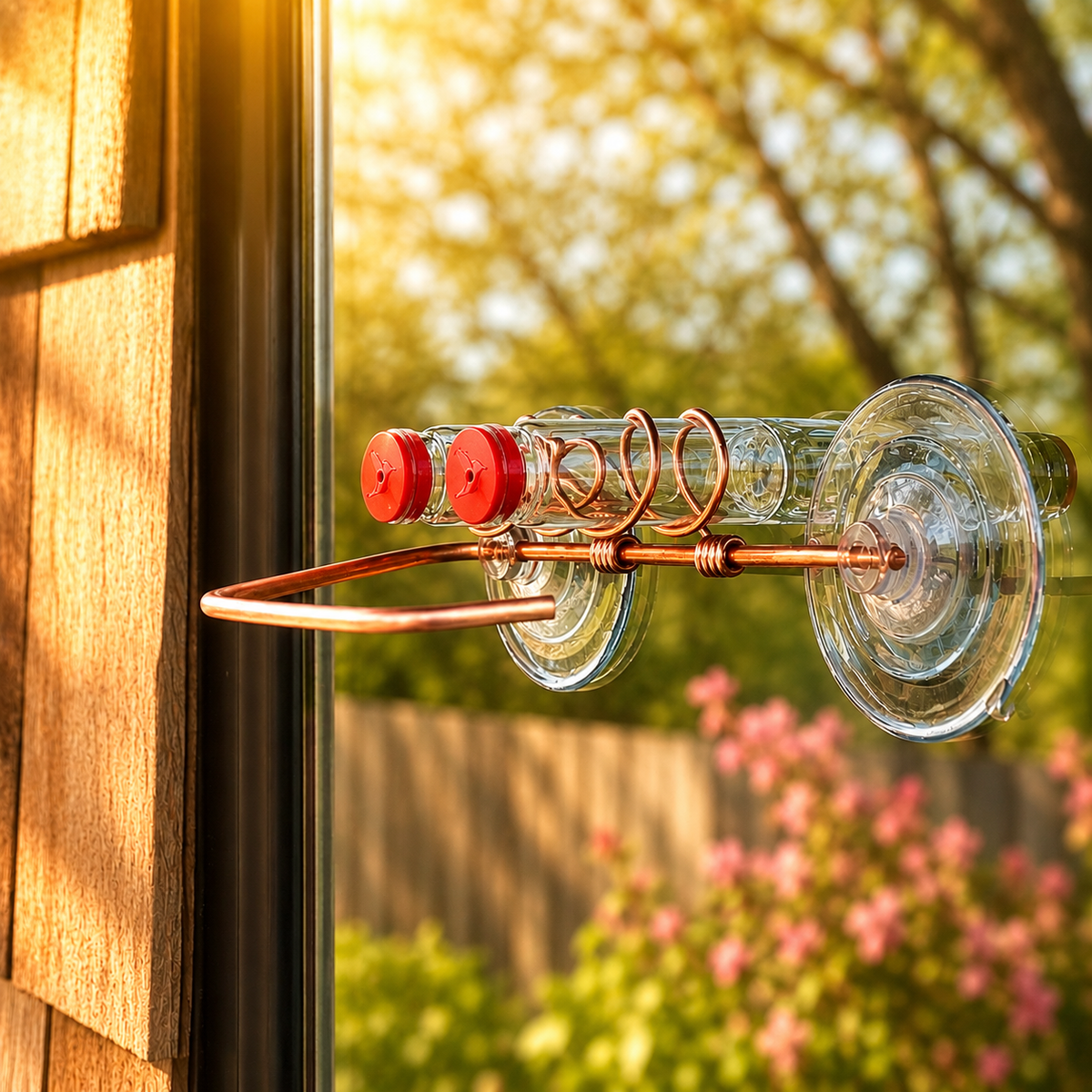 unique gift of window hummingbird feeder for outdoors
