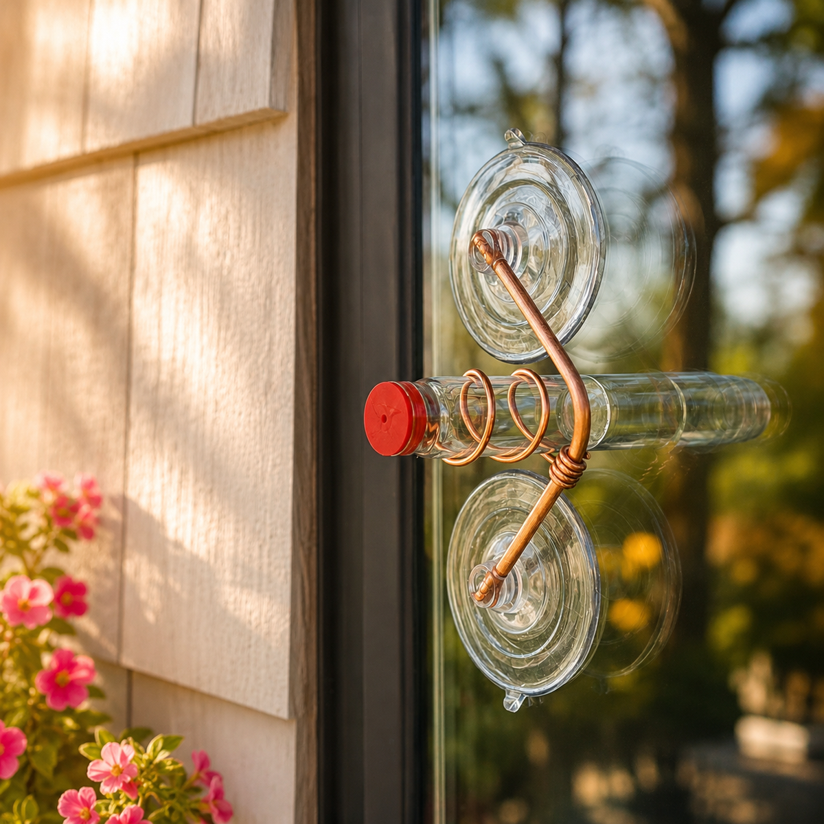 unique gift of window hummingbird feeder for outdoors