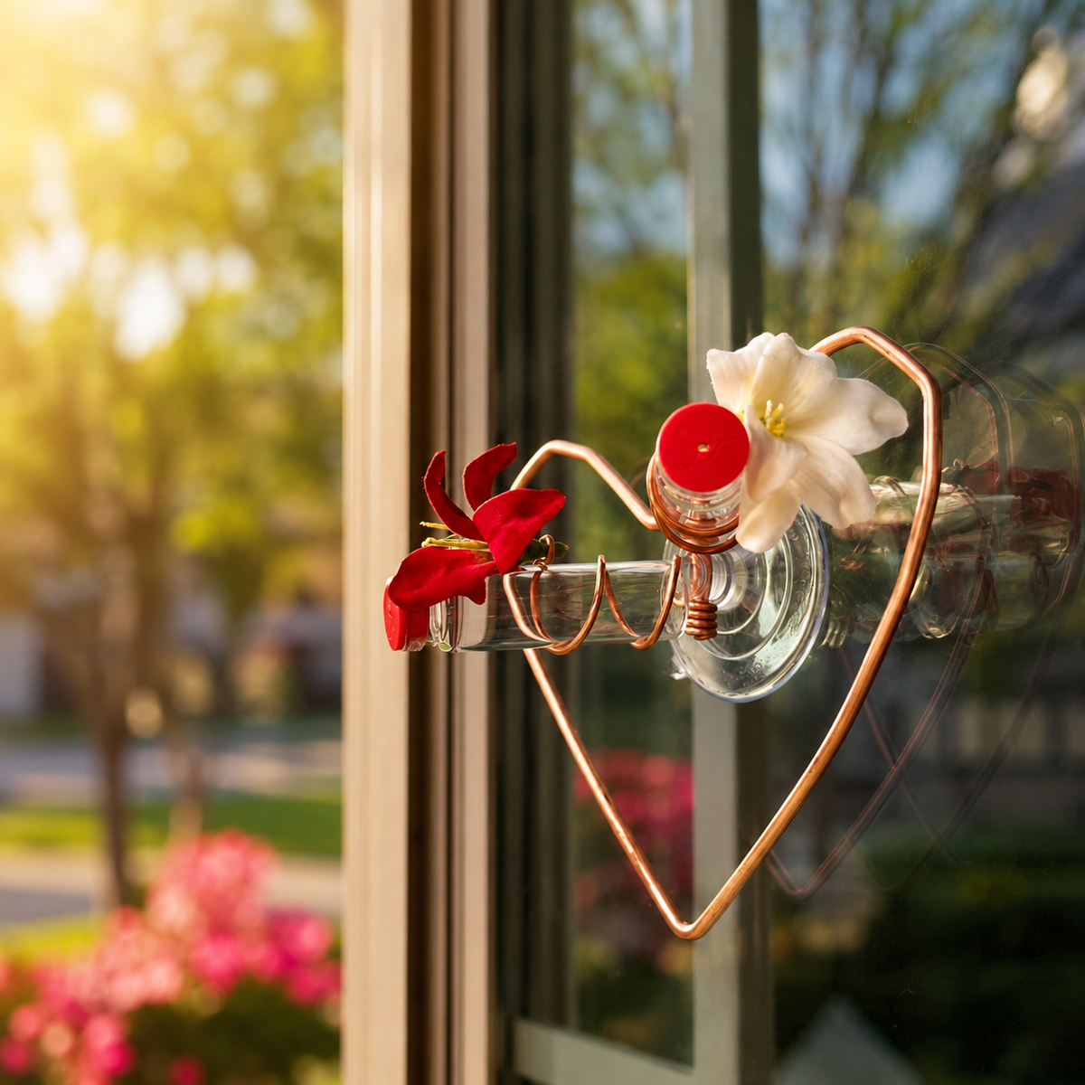 unique gift of window hummingbird feeder for outdoors
