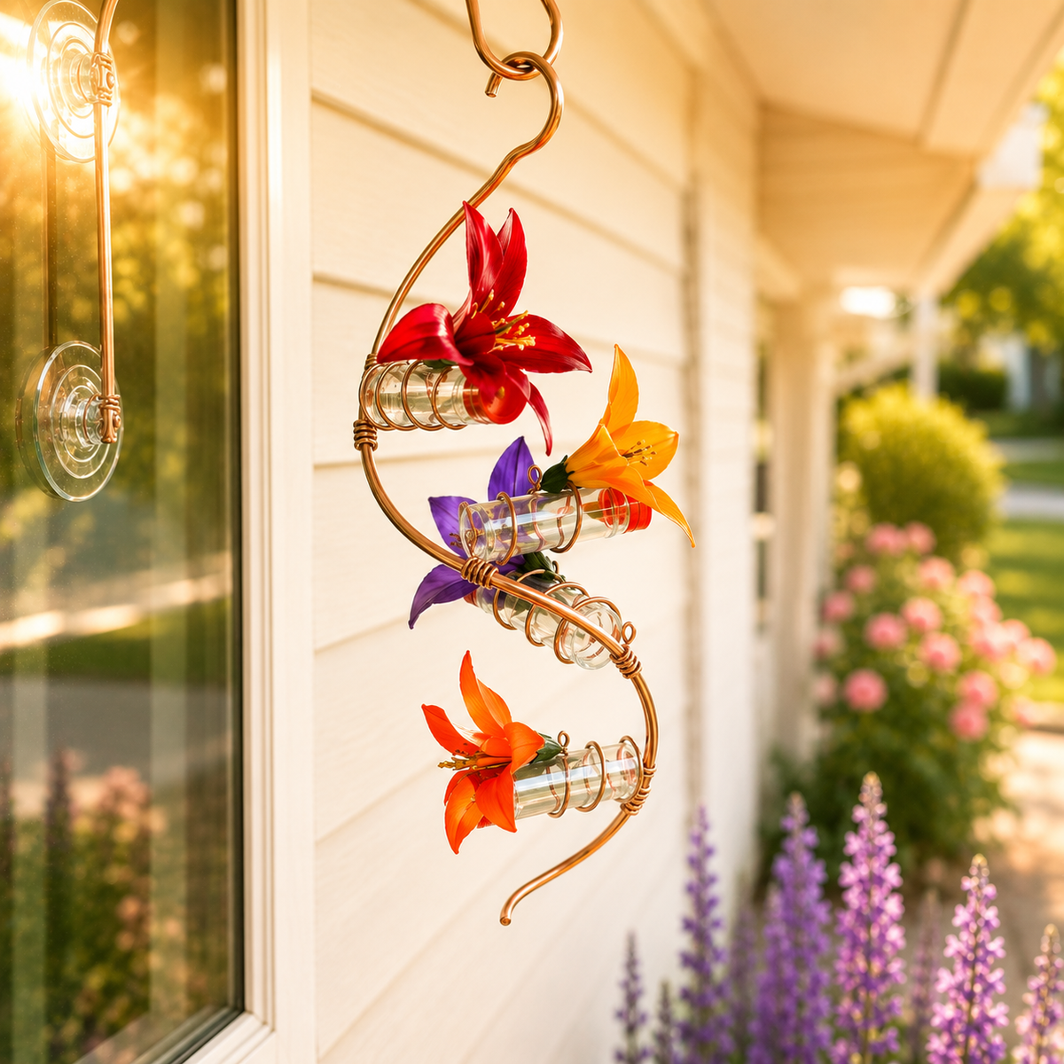 unique gift of window hummingbird feeder for outdoors
