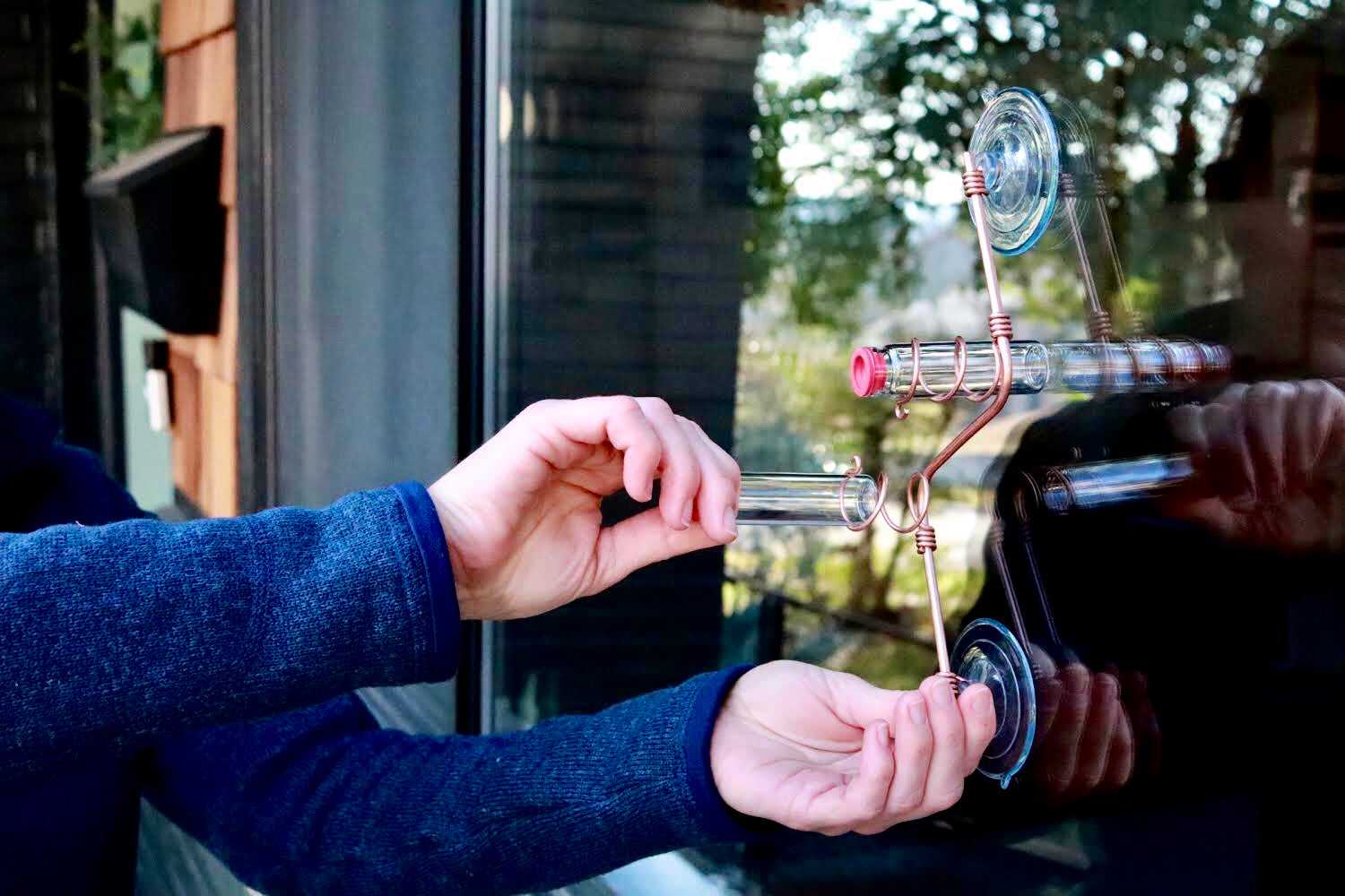 unique gift of window hummingbird feeder for outdoors