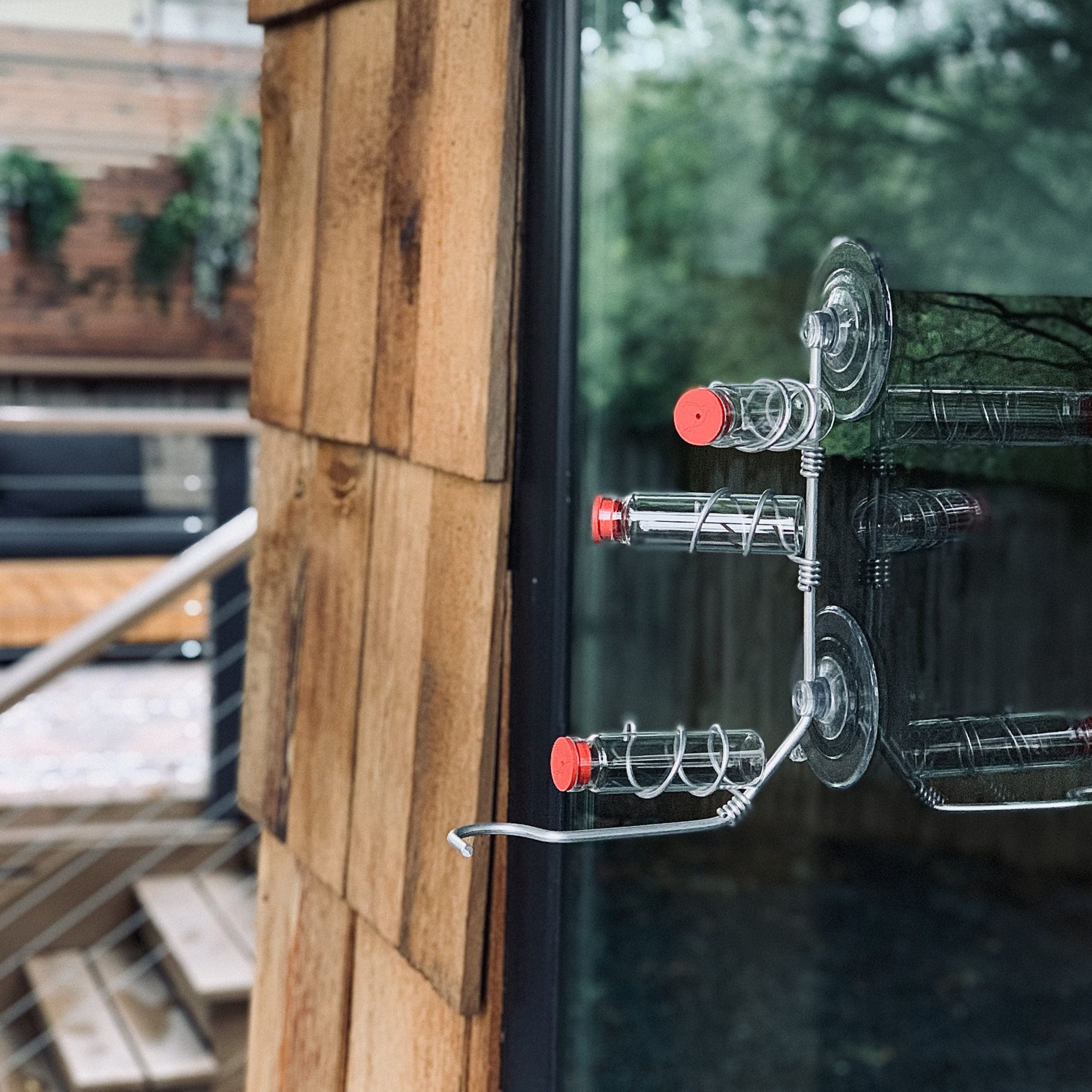 Perch Feeder Rig Modern Three Station Perch Hummingbird Feeder: Aluminum – Sweet Feeders LLC