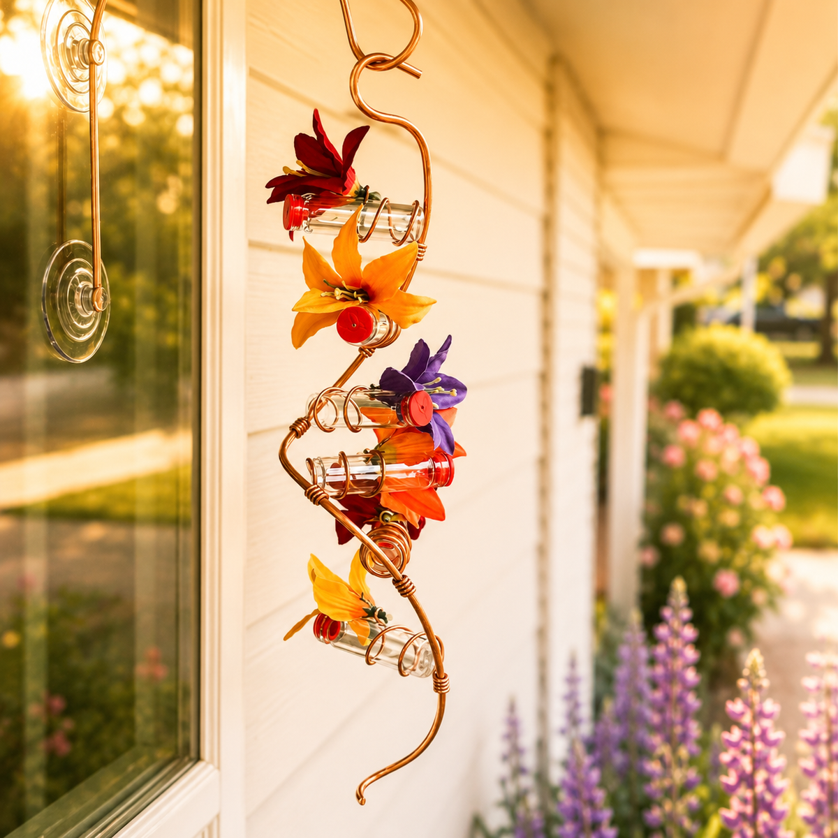 unique gift of window hummingbird feeder for outdoors 