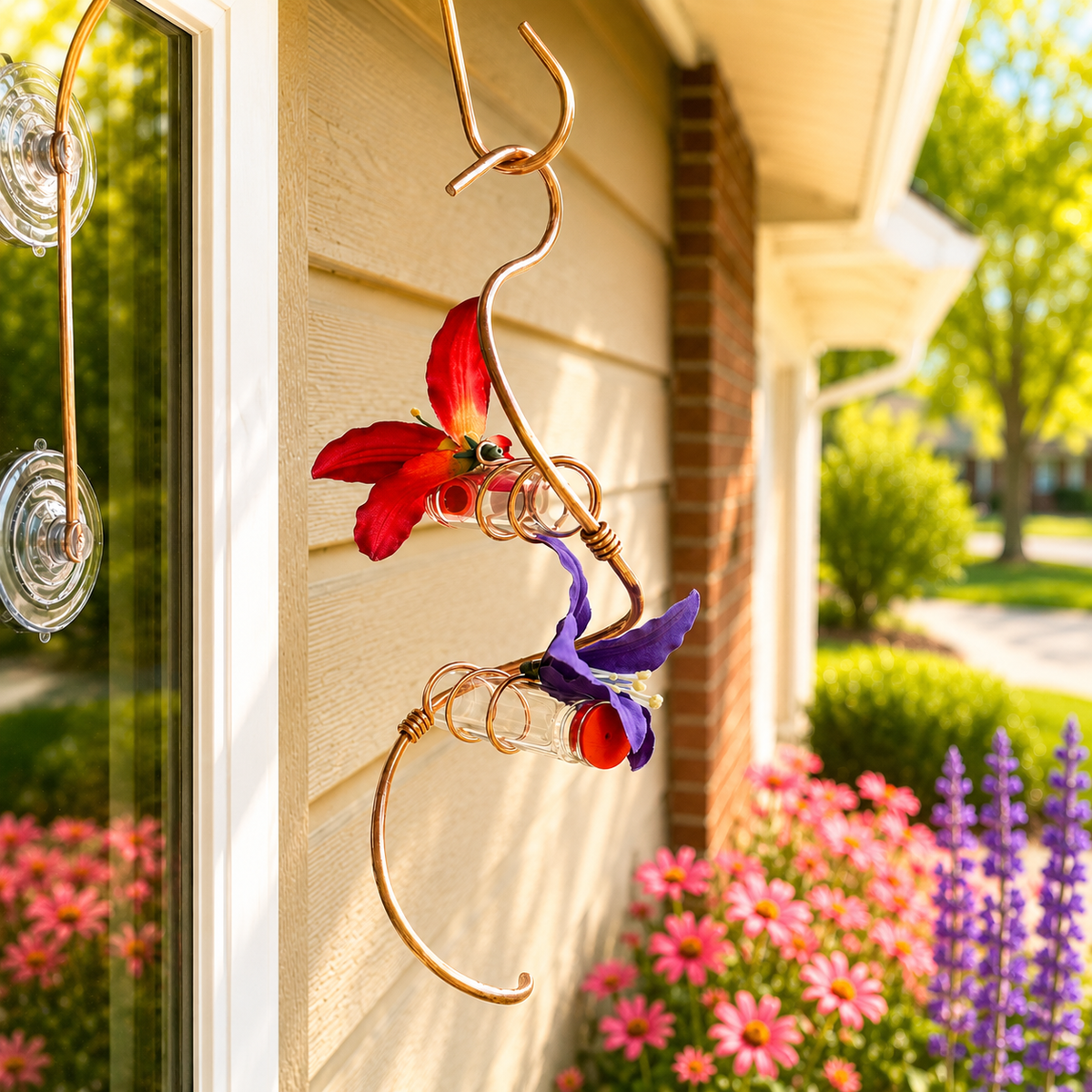 unique gift of window hummingbird feeder for outdoors 