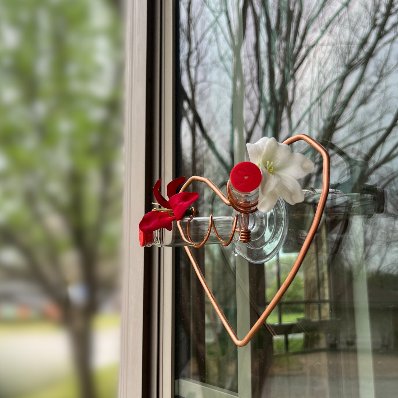 unique gift of window hummingbird feeder for outdoors 